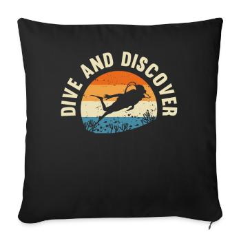 Scuba Diving, Scuba Diving, Holiday Sea Diver - Sofa pillowcase 17,3'' x 17,3'' (45 x 45 cm) - black - Front
