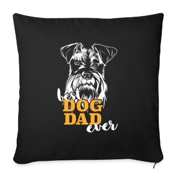 Meilleur Schnauzer nain Papa Schnauzer nain - Housse de coussin décorative 45 x 45 cm - noir - Devant