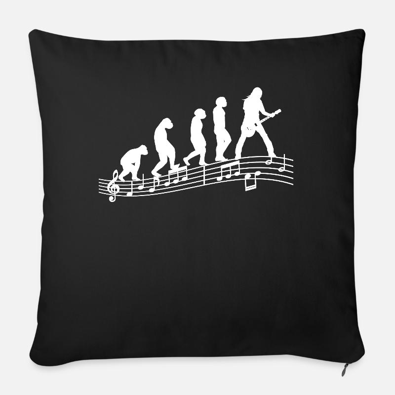 Guitaristes Guitares électriques Guitare acoustique Evolution - Housse de coussin décorative 45 x 45 cm - noir