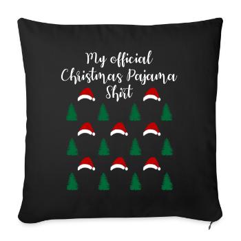 Forest Christmas with Hats Official Sleep Shirt - Sofa pillowcase 17,3'' x 17,3'' (45 x 45 cm) - black - Front