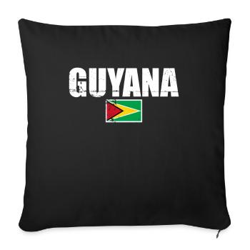 Guyane Vintage Guyanais drapeau guyanais - Housse de coussin décorative 45 x 45 cm - noir - Devant