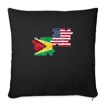 Drapeau de la Guyane USA Guyane américaine - Housse de coussin décorative 45 x 45 cm - noir - Devant