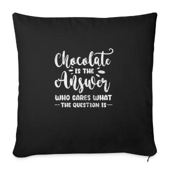 Chocolat - Housse de coussin décorative 45 x 45 cm - noir - Devant