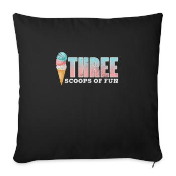 Ice cream - Sofa pillowcase 17,3'' x 17,3'' (45 x 45 cm) - black - Front