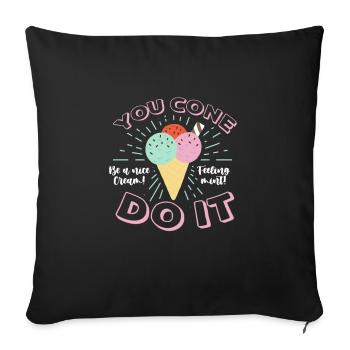 Ice Cream Ice Cream Ice Cream Summer Gift - Sofa pillowcase 17,3'' x 17,3'' (45 x 45 cm) - black - Front