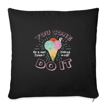 Ice cream - Sofa pillowcase 17,3'' x 17,3'' (45 x 45 cm) - black - Front