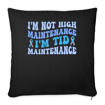 Diabète Je suis de type 1 nécessitant peu d’entretien - Housse de coussin décorative 45 x 45 cm - noir - Devant