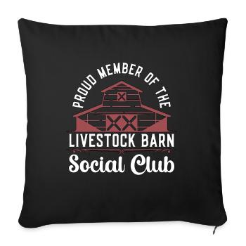 Livestock Breeder Proud Member Of Local Farmers - Sofa pillowcase 17,3'' x 17,3'' (45 x 45 cm) - black - Front