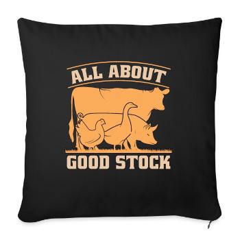 Livestock Breeder All About Good Stock Farm Animal - Sofa pillowcase 17,3'' x 17,3'' (45 x 45 cm) - black - Front
