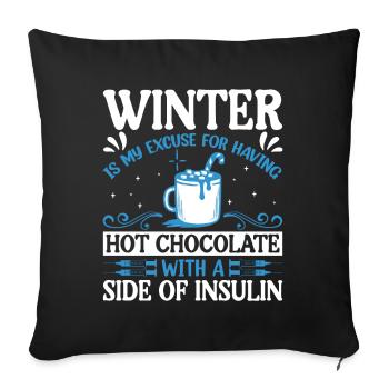 My Excuse for Hot Chocolate - Winter - Sofa pillowcase 17,3'' x 17,3'' (45 x 45 cm) - black - Front