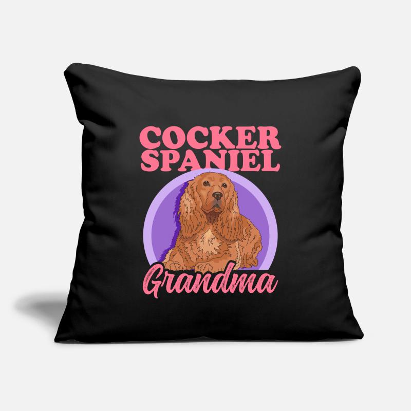 Cocker Spaniel Granny chiens Cocker Spaniel cadeau Housse de coussin décorative 45 x 45 cm