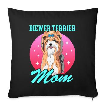Biewer Terrier Mom Dog Owner Gift - Sofa pillowcase 17,3'' x 17,3'' (45 x 45 cm) - black - Front