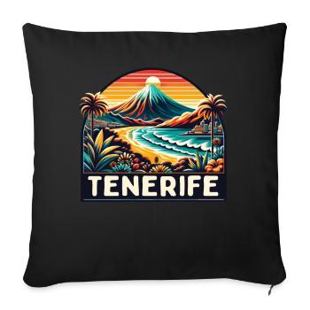 Tenerife Espagne Souvenir de vacances Vintage - Housse de coussin décorative 45 x 45 cm - noir - Devant