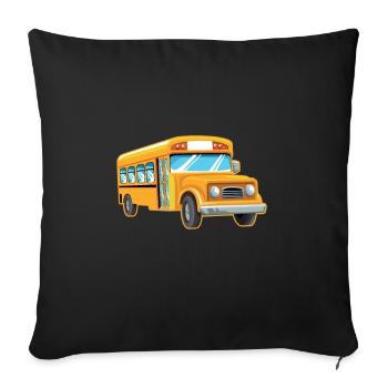 Chauffeur de bus Chauffeur de bus Bus Schuhlbus cadeau - Housse de coussin décorative 45 x 45 cm - noir - Devant