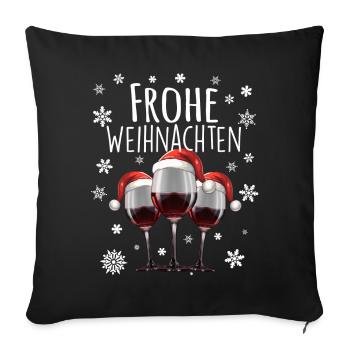rotwein weinglas weihnachten - Sofakissenbezug 45 x 45 cm - Schwarz - Vorne