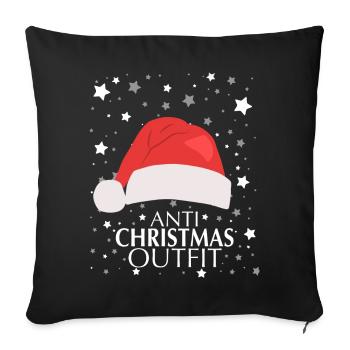 Anti Christmas Outfit - Sofa pillowcase 17,3'' x 17,3'' (45 x 45 cm) - black - Front