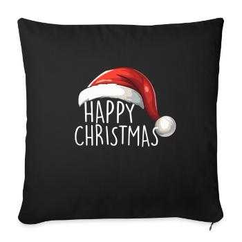 Happy Christmas - Sofa pillowcase 17,3'' x 17,3'' (45 x 45 cm) - black - Front