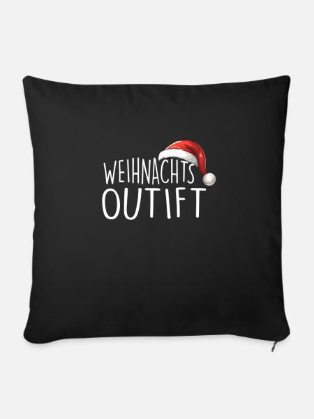 Weihnachtsoutfit - Sofakissenbezug 45 x 45 cm - Schwarz