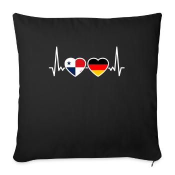 Panama Allemagne Heartbeat Flag Panaman - Housse de coussin décorative 45 x 45 cm - noir - Devant