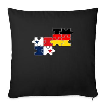Panama Allemagne Drapeau Allemand Panaméen - Housse de coussin décorative 45 x 45 cm - noir - Devant