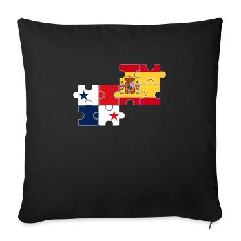 Panama Espagne Drapeau Espagnol Panaméen - Housse de coussin décorative 45 x 45 cm - noir - Devant