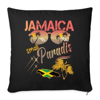 Jamaika Flagge und Karte Andenken Geschenk - Sofakissenbezug 45 x 45 cm - Schwarz - Vorne
