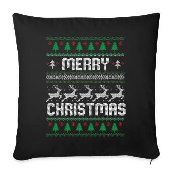 Merry Christmas - Sofa pillowcase 17,3'' x 17,3'' (45 x 45 cm) - black - Front