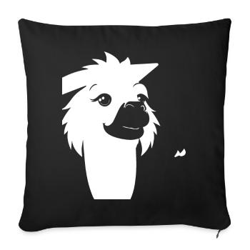Lustige Lama Silhouette Freche lustige Lamas - Sofakissenbezug 45 x 45 cm - Schwarz - Vorne