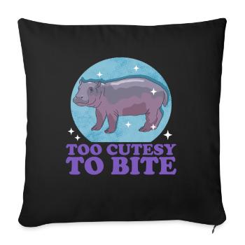 Hippopotame hippopotame hippopotames cadeau de bébé - Housse de coussin décorative 45 x 45 cm - noir - Devant