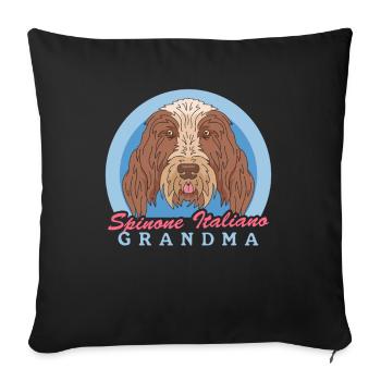 Spinone Italiano Granny chien italien cadeau - Housse de coussin décorative 45 x 45 cm - noir - Devant