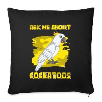 Cacatoès Perroquets Cacatoès cadeau - Housse de coussin décorative 45 x 45 cm - noir - Devant