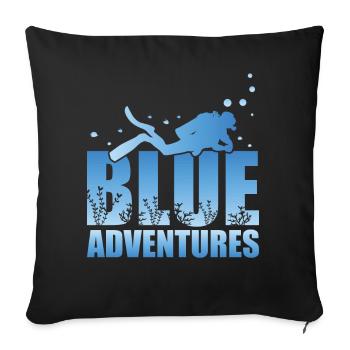 Scuba Diving, Scuba Diving, Holiday Sea Diver - Sofa pillowcase 17,3'' x 17,3'' (45 x 45 cm) - black - Front