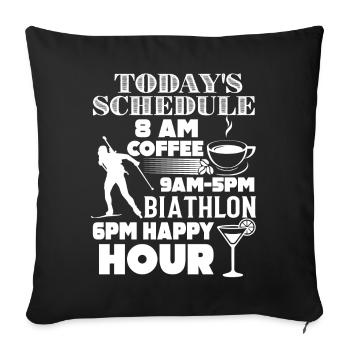 Biathlon Biathlon Today's Schedule - Sofa pillowcase 17,3'' x 17,3'' (45 x 45 cm) - black - Front