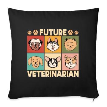 Futur vétérinaire - Housse de coussin décorative 45 x 45 cm - noir - Devant