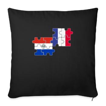 Paraguay France Flag French Paraguayan - Sofa pillowcase 17,3'' x 17,3'' (45 x 45 cm) - black - Front