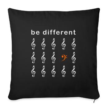 Bassschlüssel Musiker Be Different Klavier Bassist - Sofakissenbezug 45 x 45 cm - Schwarz - Vorne