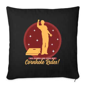Cornhole Player Blind Hole Bean Bag cadeau - Housse de coussin décorative 45 x 45 cm - noir - Devant