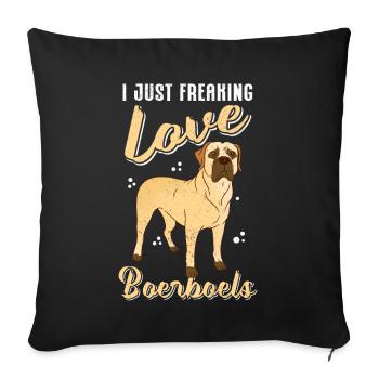 Boerboel chiens chien propriétaire cadeau - Housse de coussin décorative 45 x 45 cm - noir - Devant