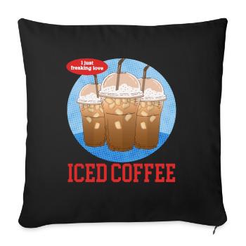 Iced Coffee Coffee Lover Iced Coffee Gift - Sofa pillowcase 17,3'' x 17,3'' (45 x 45 cm) - black - Front