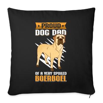 Boerboel Dad Dogs Dog Owner Gift - Sofa pillowcase 17,3'' x 17,3'' (45 x 45 cm) - black - Front