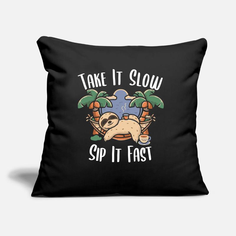 Coffee Break: Sloth in Hammock Sofa pillowcase 17,3'' x 17,3'' (45 x 45 cm)