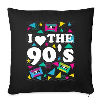 Liebe für 90er Retro Vibes Geschenkidee - Sofakissenbezug 45 x 45 cm - Schwarz - Vorne