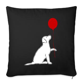 Labrador Retriever with Balloon - Sofa pillowcase 17,3'' x 17,3'' (45 x 45 cm) - black - Front
