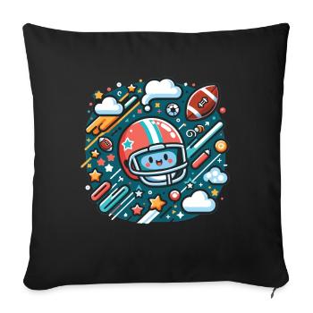 American Football Football Kinder Football Kids - Sofa pillowcase 17,3'' x 17,3'' (45 x 45 cm) - black - Front