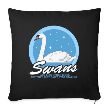 Schwan Schwanenliebhaber | Vogel Schwäne Geschenk - Sofakissenbezug 45 x 45 cm - Schwarz - Vorne