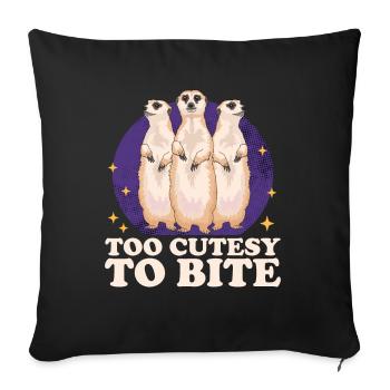 Meerkat Cool | Funny Meerkat Gift - Sofa pillowcase 17,3'' x 17,3'' (45 x 45 cm) - black - Front