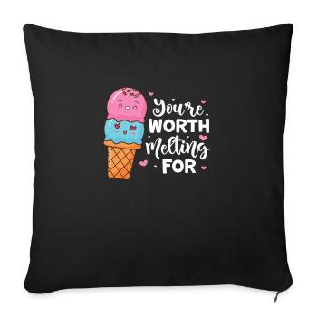 Ice Cream Ice Cream Ice Cream Summer Gift - Sofa pillowcase 17,3'' x 17,3'' (45 x 45 cm) - black - Front