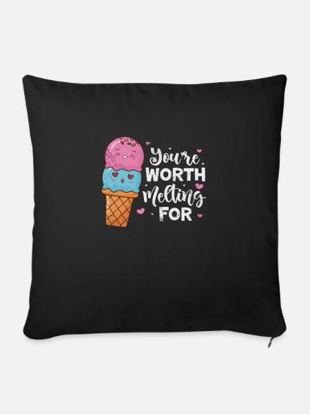 Eiscreme - Sofakissenbezug 45 x 45 cm - Schwarz
