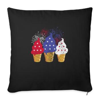 Glace - Housse de coussin décorative 45 x 45 cm - noir - Devant
