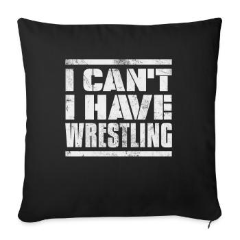 Wrestling - Sofa pillowcase 17,3'' x 17,3'' (45 x 45 cm) - black - Front